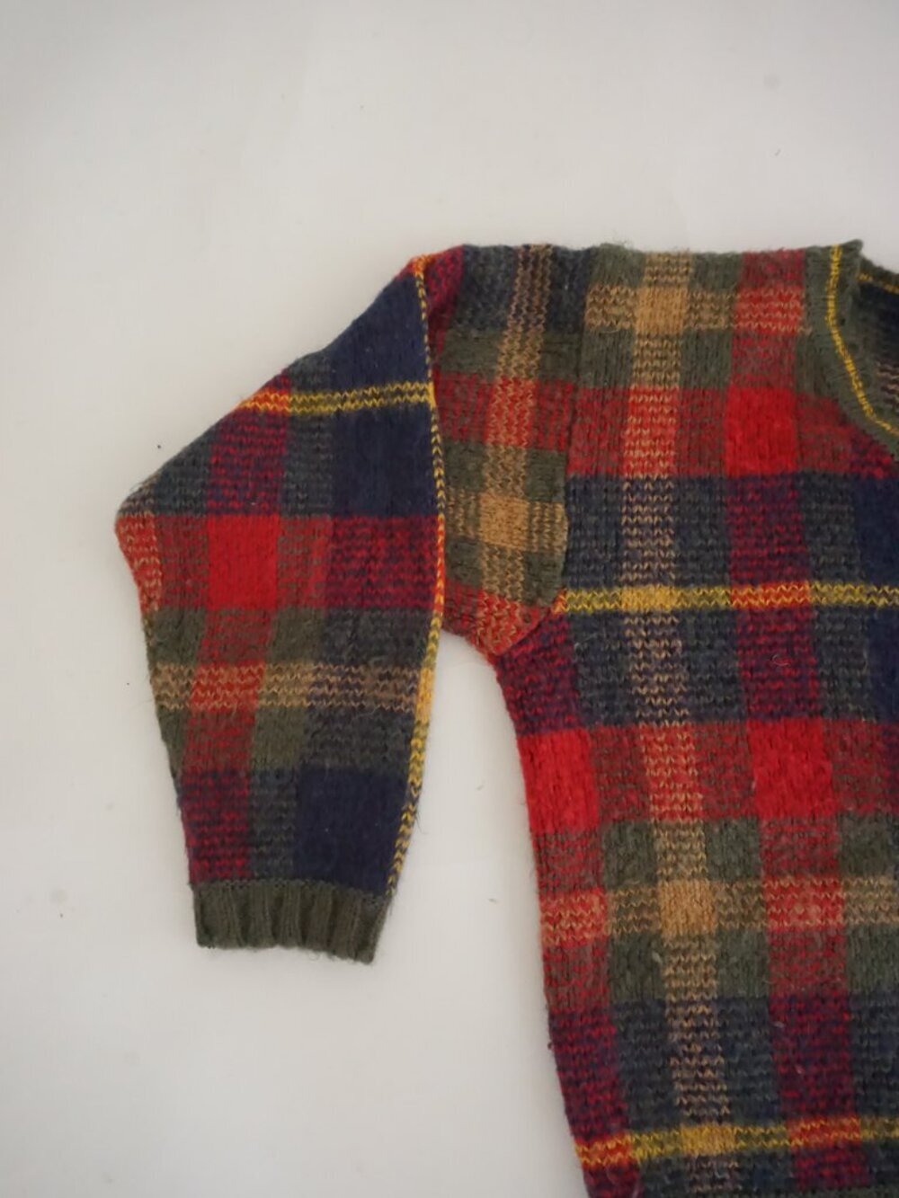 Vintage Alfred Dunner Red Navy Tartan Button Front Grandpa Cardigan S - Picture 8 of 9